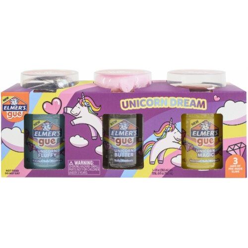 Elmer's Premade Slime Unicorn Dream Mix-in Gue 3 pack