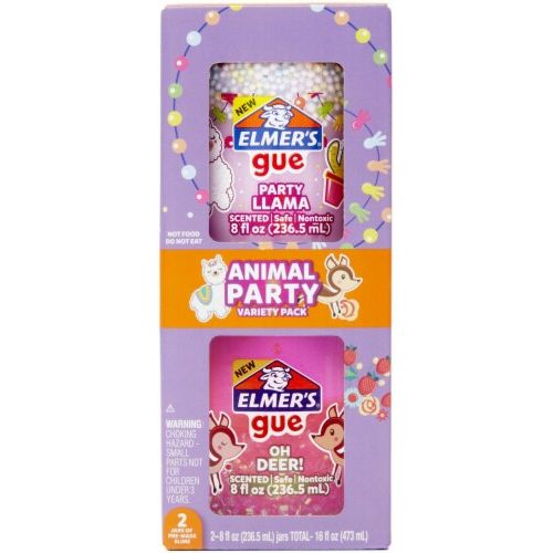 Elmer's Premade Slime Animal Party Mix-in Gue 2 pack