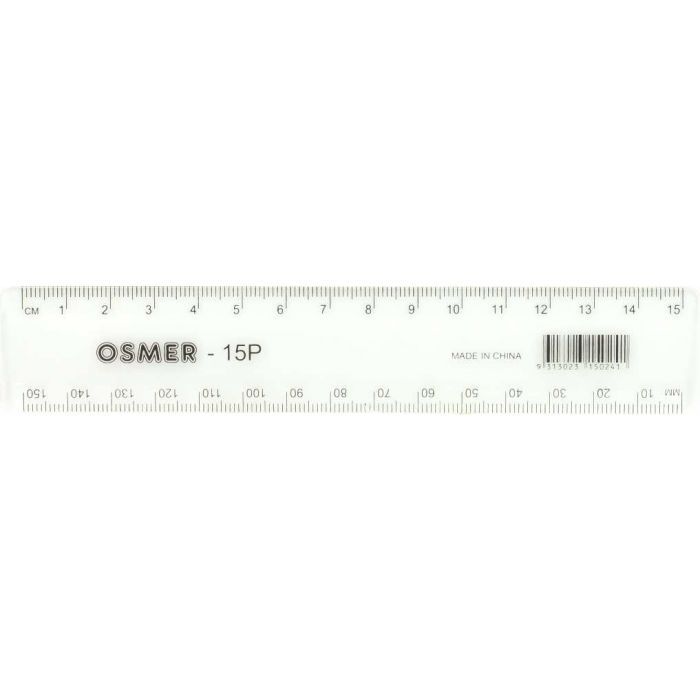 Osmer Plastic Ruler 15cm (Clear)