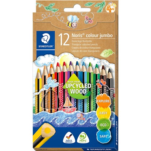 Staedtler Noris Jumbo Triangular Coloured Pencils 12pk