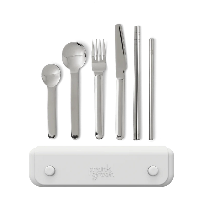 6pc Stainless Steel Cutlery Set with Pouch - Cloud White