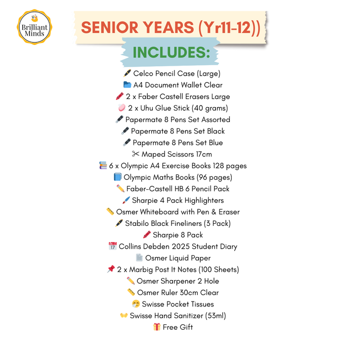 Senior Years Back to School Pack (Year 11 & Year 12)