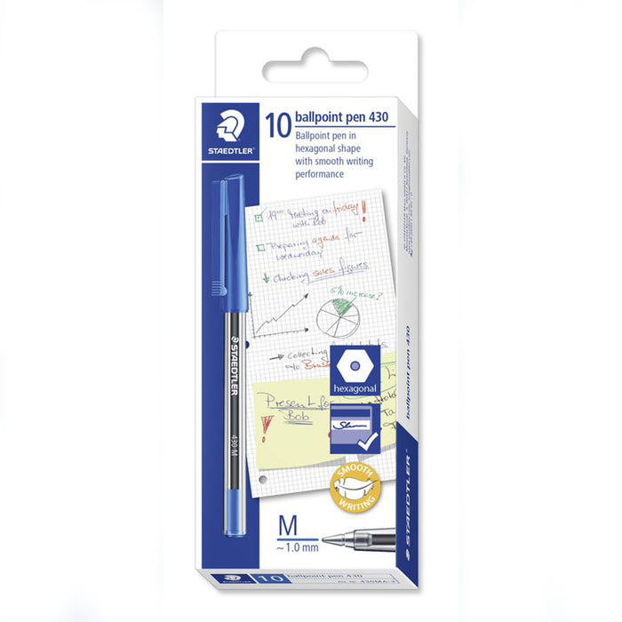 Staedtler 430 Medium Ballpoint Pens - Blue