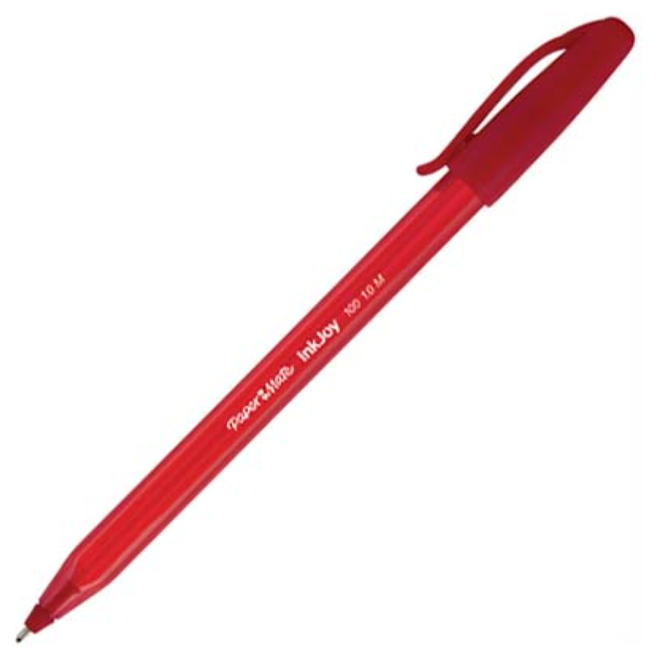 Paper Mate InkJoy 100ST 1.0mm Ballpoint Pens Red (Individual or 50 Pac ...