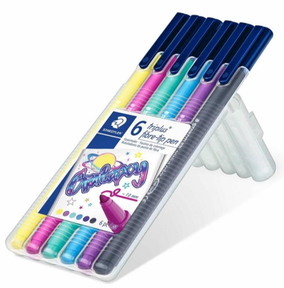 Markers Colouring Staedtler Triplus Fibre Tip Galaxy Assorted Wallet/6
