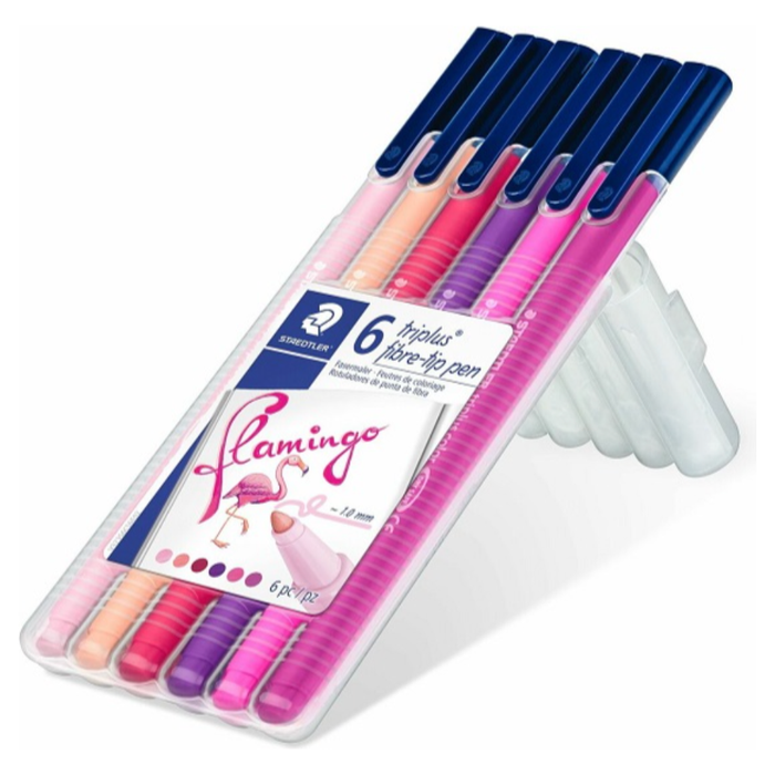 Markers Colouring Staedtler Triplus Fibre Tip Flamingo Assorted Wallet/6