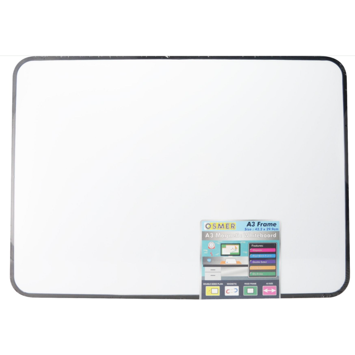 A3 Magnetic Whiteboard Doubled Sided with Frame