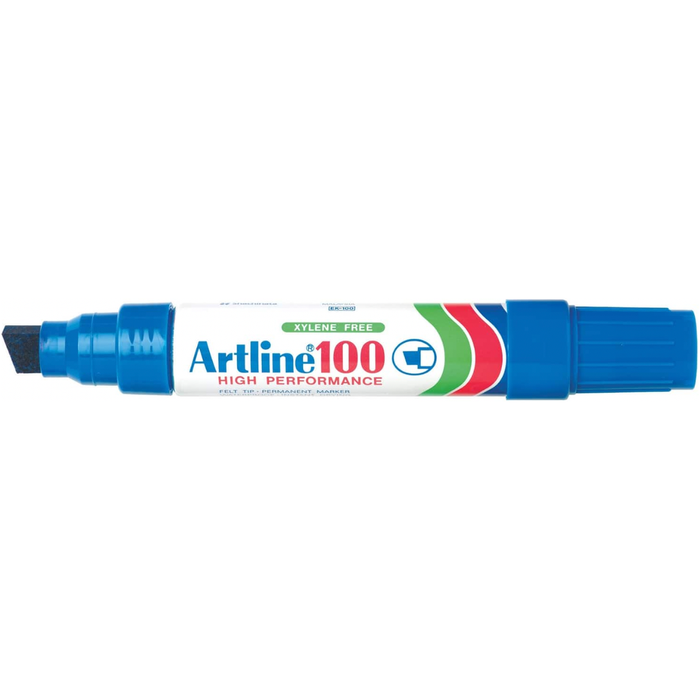 ARTLINE 100 PERMANENT MARKER 12MM CHISEL NIB BLUE HS