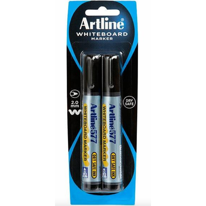 ARTLINE 577 WHITEBOARD MARKER 2 PACK BLACK HS