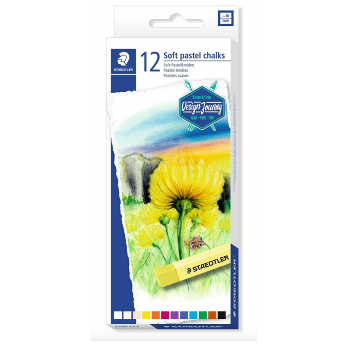 STAEDTLER 2430 SOFT PASTEL CHALK BOX OF 12 ASSORTED COLOURS