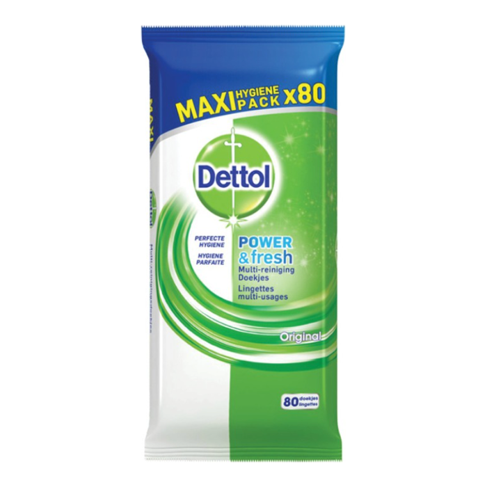 Dettol Fresh Antibacterial Large Wipes 80 Pack