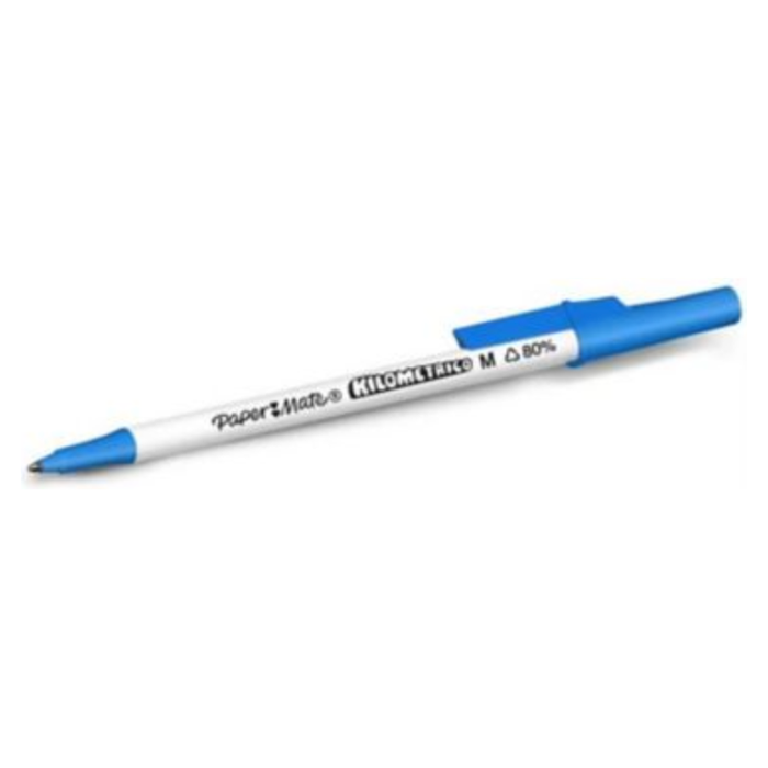 Paper Mate Blue Kilometrico Recycled Ballpoints Blue (50 Pack)