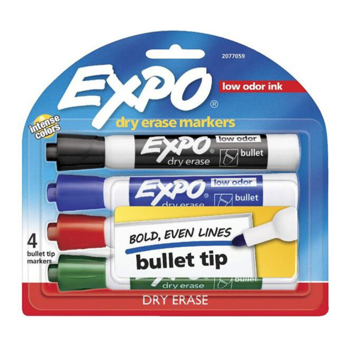 Expo Whiteboard Marker Bullet Tip (4 Pack)