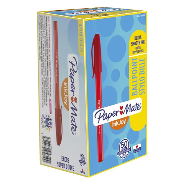 Paper Mate InkJoy 100ST 1.0mm Ballpoint Pens Red (Individual or 50 Pack)