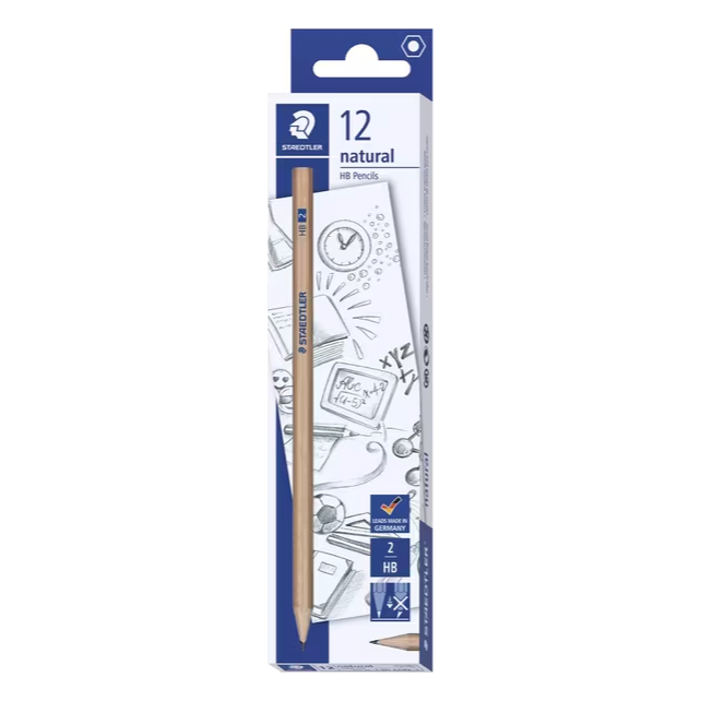 Staedtler Natural HB Graphite Pencils (Individual or 12 Pack)