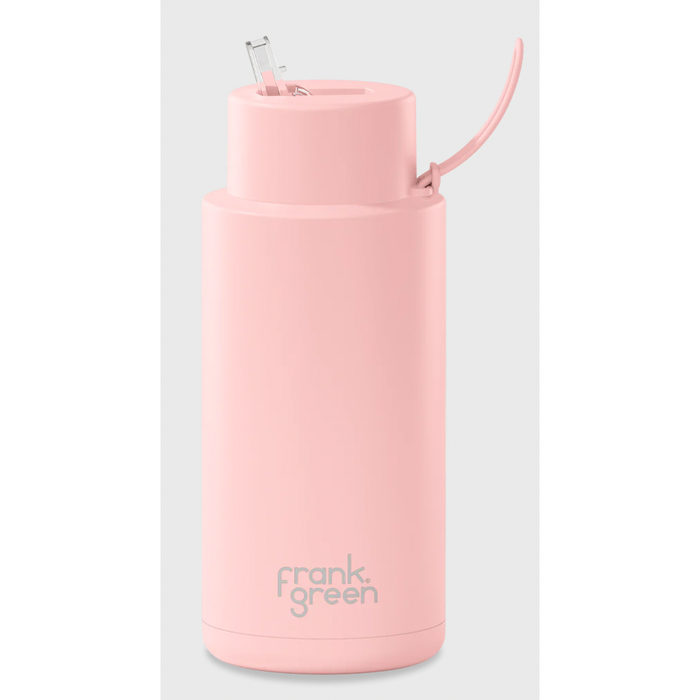 Frank Green 1L Stainless Steel Ceramic Reusable Bottle with Straw Lid