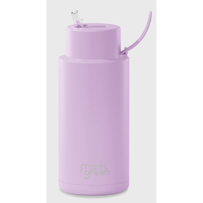 Frank Green 1L Stainless Steel Ceramic Reusable Bottle with Straw Lid