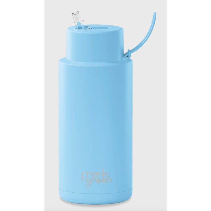 Frank Green 1L Stainless Steel Ceramic Reusable Bottle with Straw Lid