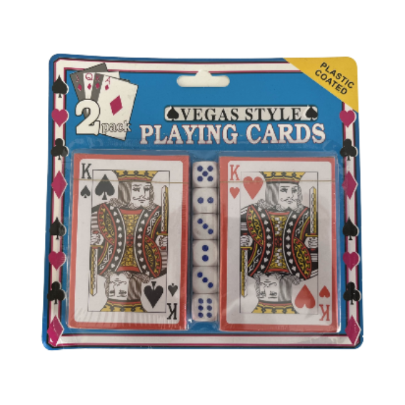 2 Pack Vegas Style Playing Cards with Dice