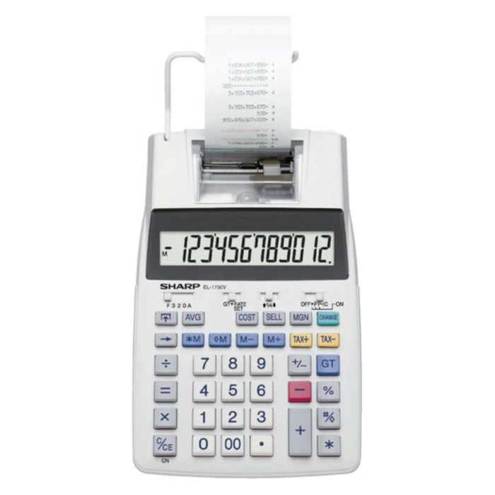 Sharp 12 Digit Desktop Printing Calculator EL-1750V