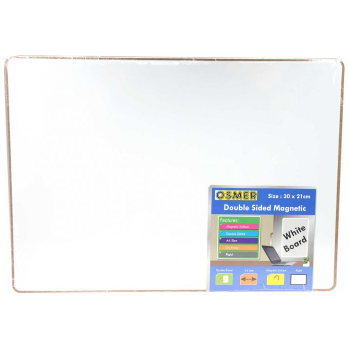 Osmer A4 Whiteboard Double Sided Plain Magnetic