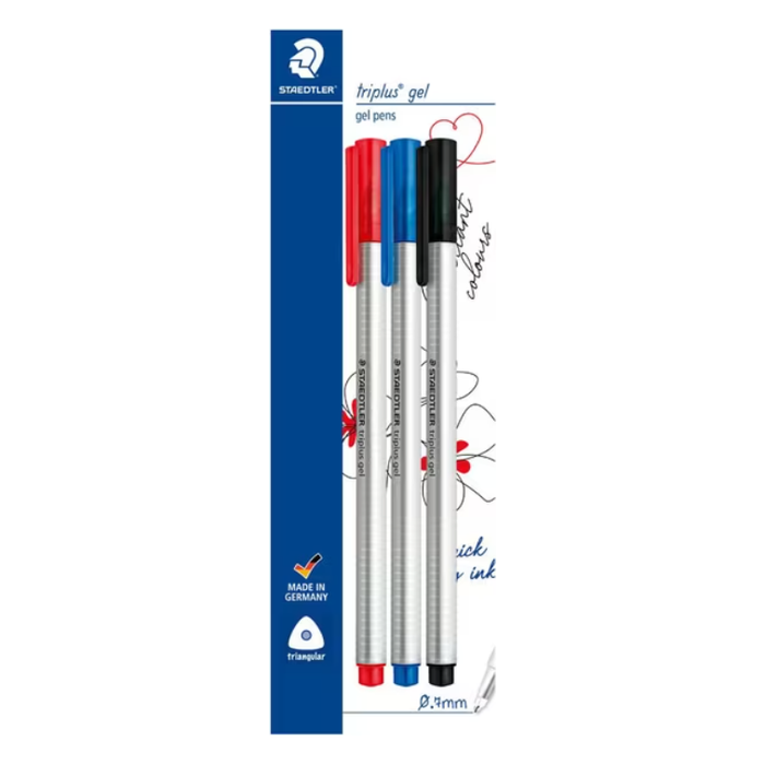 Staedtler Triplus Gel Pens 0.7mm Assorted 3 Pack