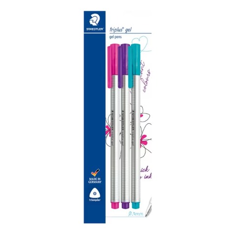 Staedtler Triplus Gel Pens 0.7mm Assorted 3 Pack