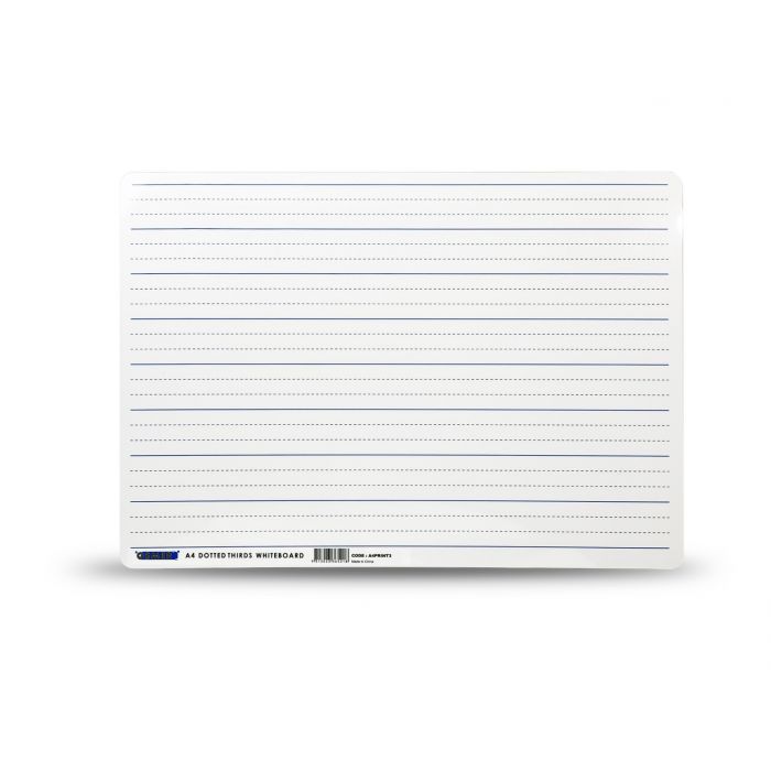 OSMER STUDENT WHITEBOARD A4 FLEXIBLE PLAIN AND DOTTED THIRDS DOUBLE SIDED WHITE