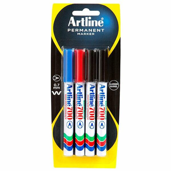 Artline 700 Permanent Marker Assorted 4 Pack