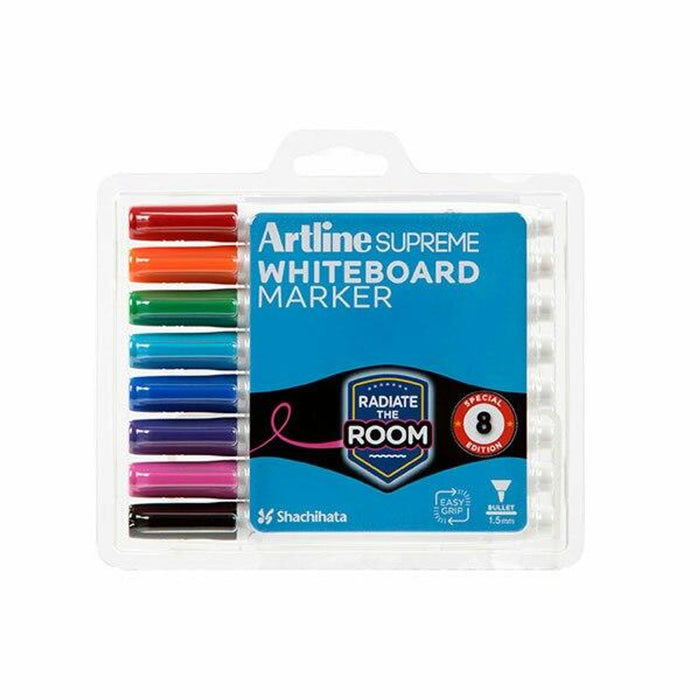 Artline Supreme Whiteboard Markers Bullet Assorted 8 Pack