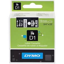 DYMO D1 Labelling Tape - Black on White (19mm x 7m)