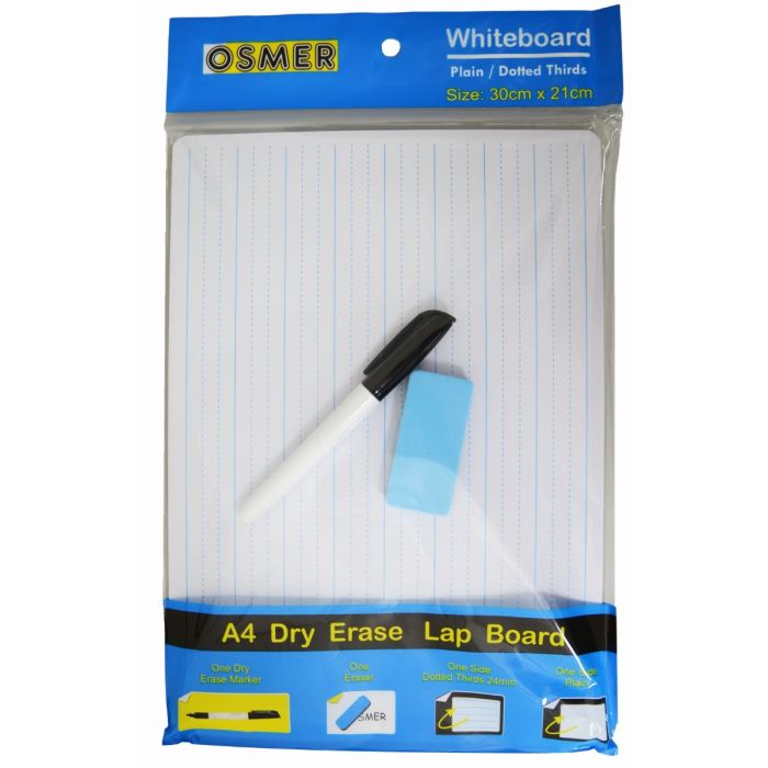 Osmer Student Whiteboard Kit A4 Double Sided - Plain and Dotted Thirds