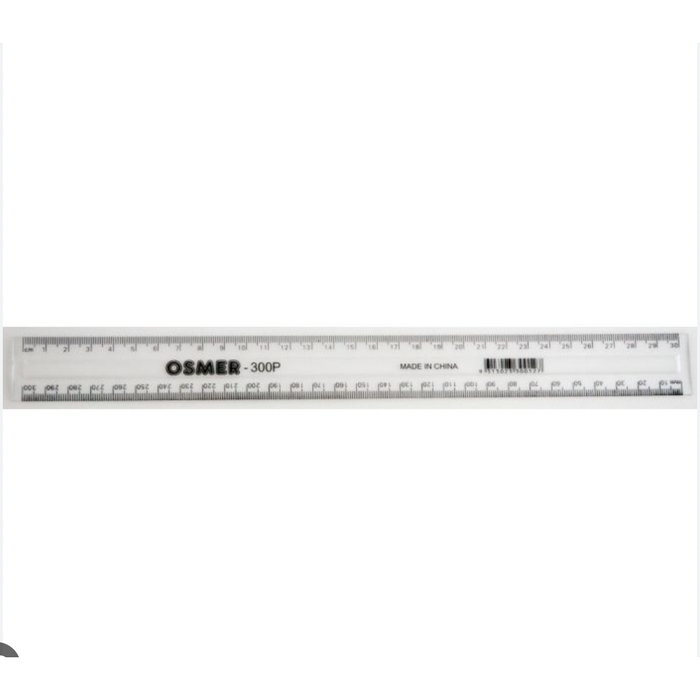 Osmer Plastic Ruler 30cm (Clear)