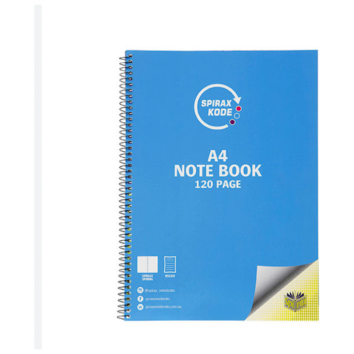 Spirax Kode A4 Notebook 120 Page (Assorted Colours)